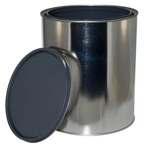 1-Gallon Lined Metal Paint Can (128 oz) – No Ear Design with Included Lids