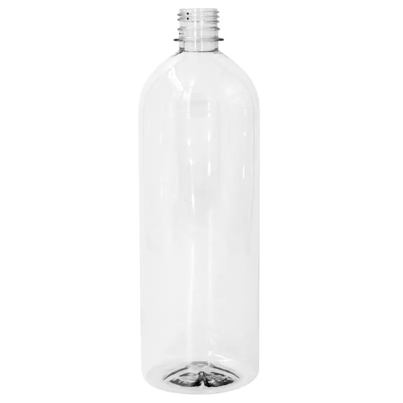 1 L Clear PET Bullet-Shaped Bottle, 28 mm PCO 1816 Cap