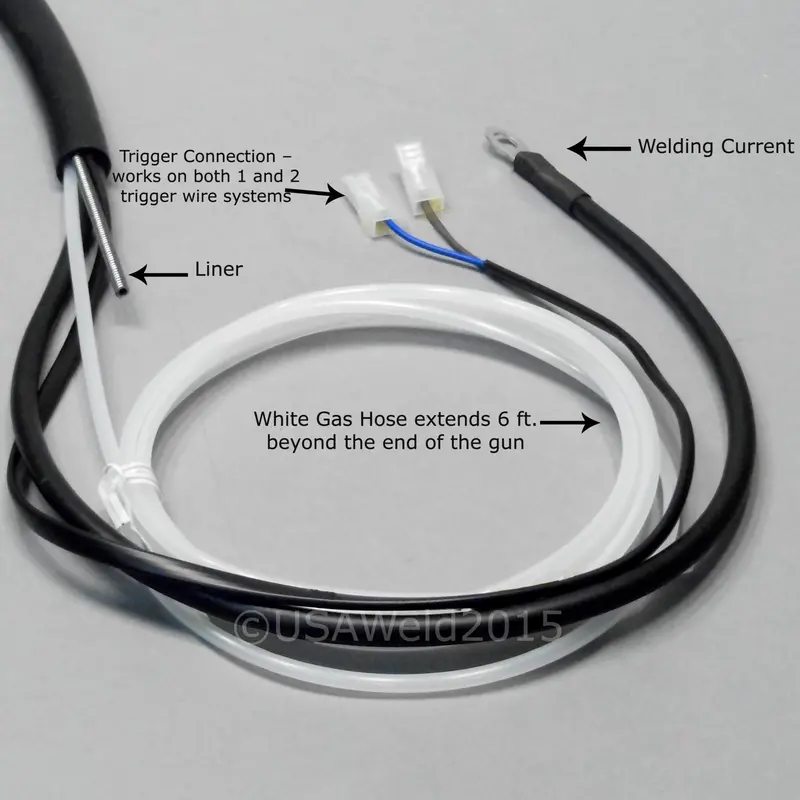 10-Foot Tweco Mini MIG Torch (150A) with Dual Female Spade Trigger Terminals