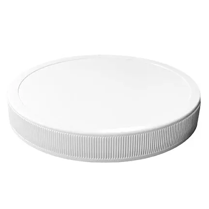 110-400 White Ribbed Plastic Cap – Unlined