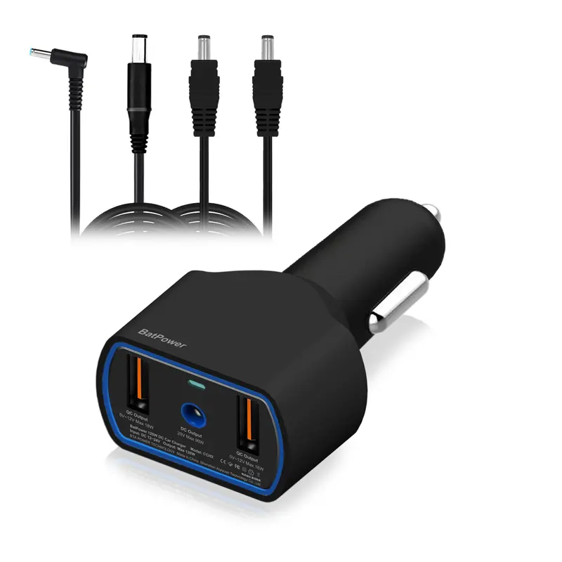 120W HP & ASUS Laptop Car Charger — 12–24V USB-C PD Vehicle Adapter with Overvoltage Protection