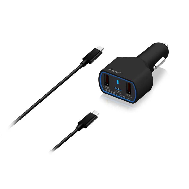 120W USB-C Car Charger with PD 3.0 for Laptops — 12V–24V Vehicle Power Supply for MacBook, Surface & More