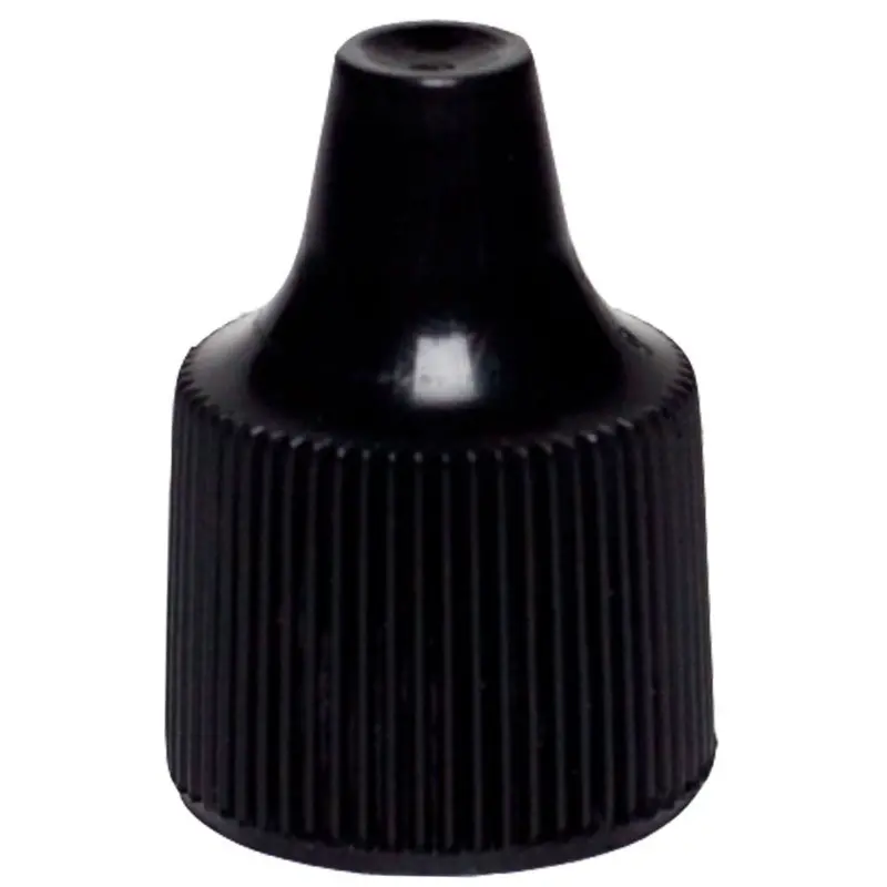 15mm 15-415 Black Ribbed Polypropylene Dropper Overcap
