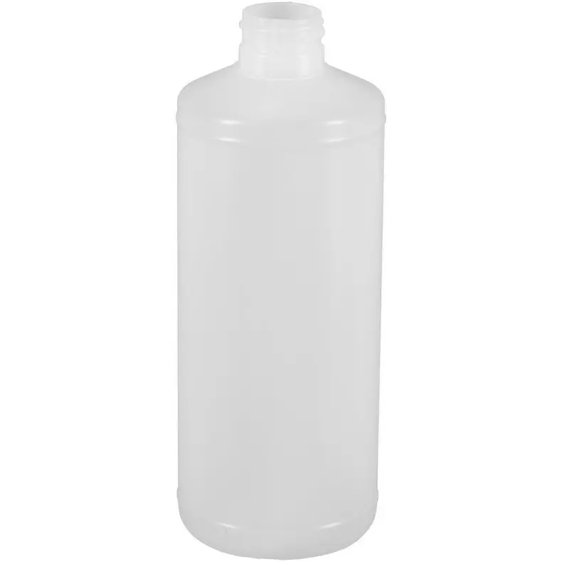 16 oz Natural HDPE MCR Cylinder Bottle – 28-410 Finish