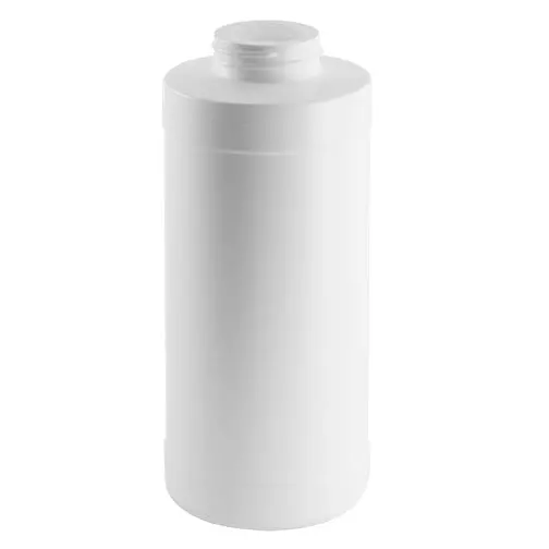 16 oz White HDPE Squat Cylinder Bottle – 38-400 Finish
