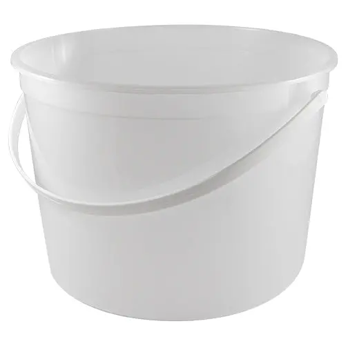 160 oz (5 qt) Natural HDPE Freezer-Safe Tub with White Handle – L810