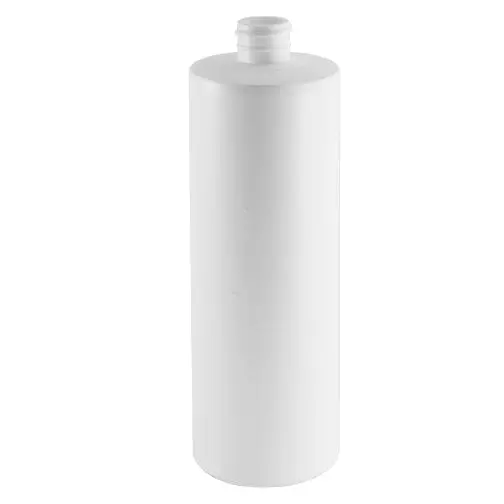 16oz White HDPE Cylindrical Bottle – 24-410 Closure