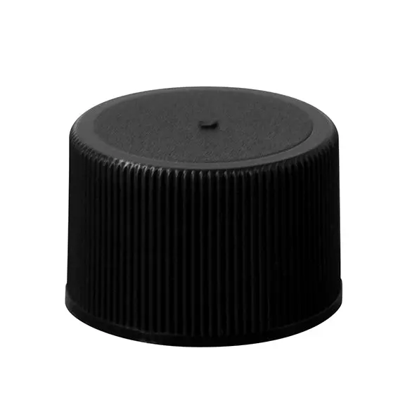 28-410 Black Ribbed PP Cap with F217 Liner for Intuitive Closures