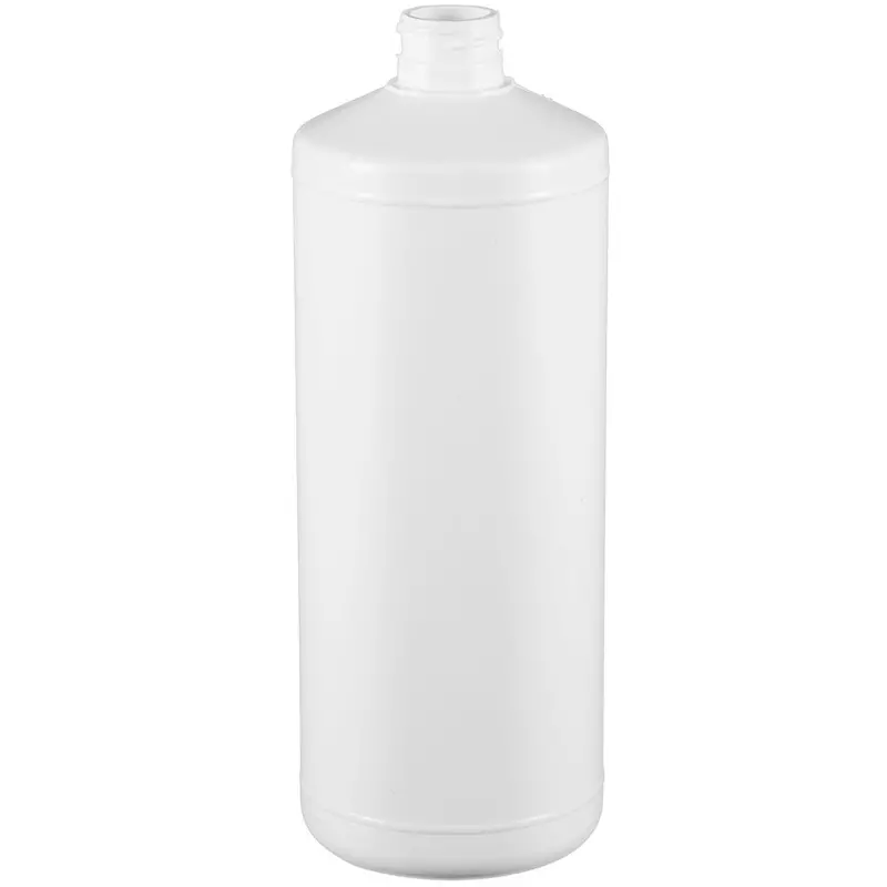 32 oz White HDPE Cylinder Bottle with 28-410 Neck Finish
