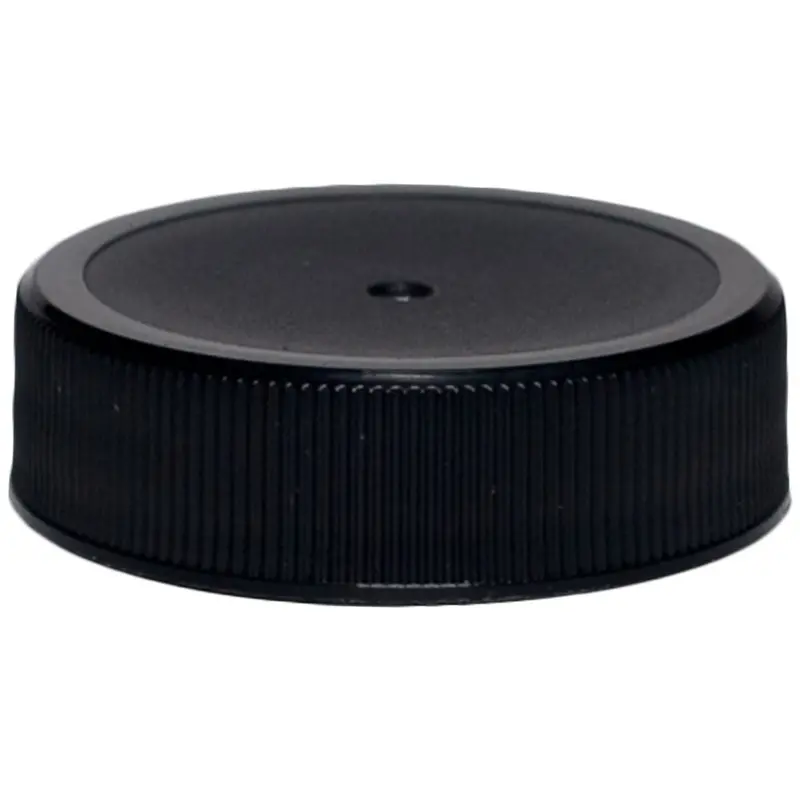 38-400 Black Ribbed Plastic Cap with F-217 Sureseal Foam Liner
