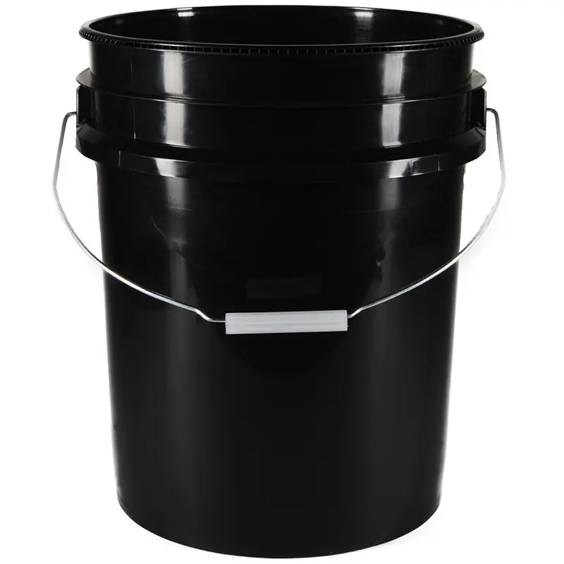 5-Gallon Black HDPE Heavy-Duty Pail – 90-Mil Construction + Metal Handle