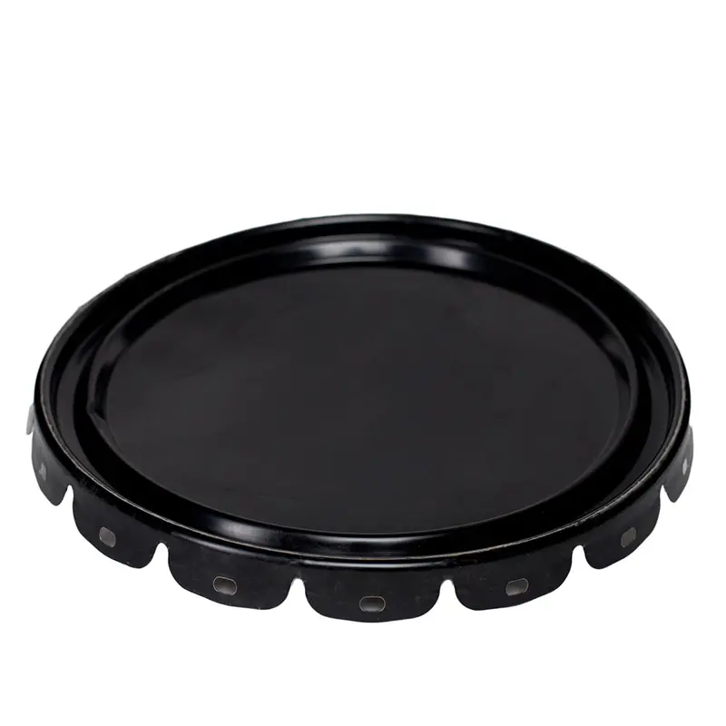 5-Gallon UN-Rated Black Steel Pail Lid with Gasket Seal (24 Gauge)