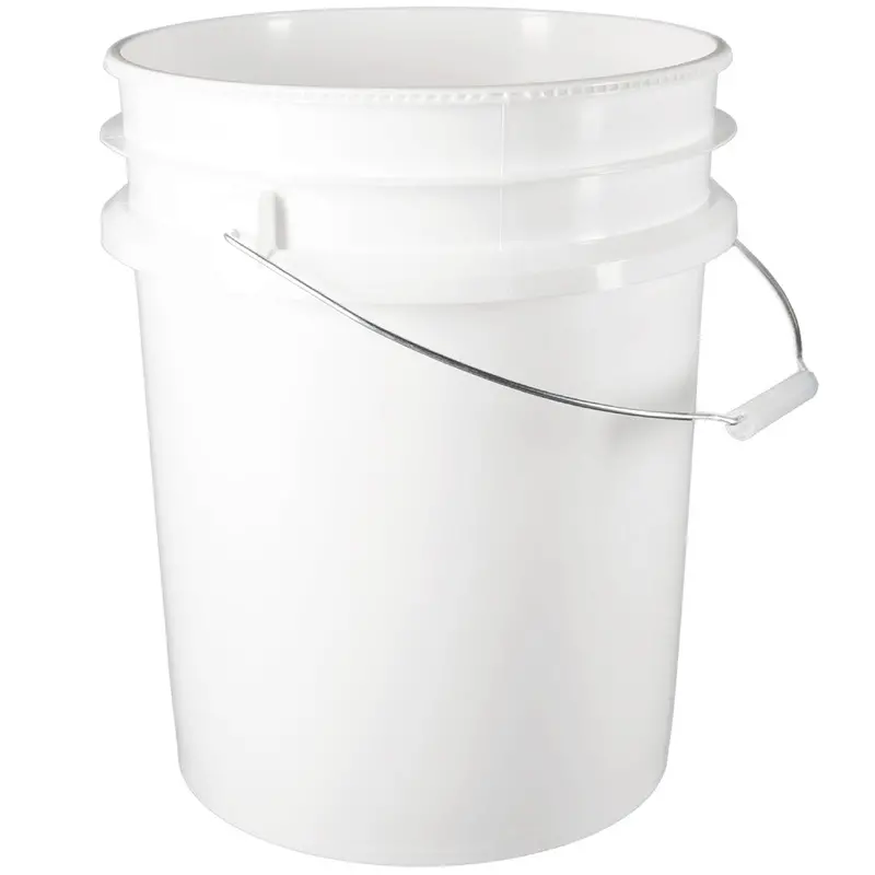 5-Gallon White HDPE Heavy-Duty Pail – Reinforced Metal Handle