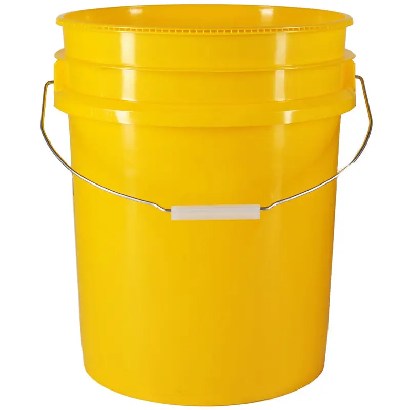 5-Gallon Yellow HDPE Heavy-Duty Pail – 90-Mil Wall, Metal Handle