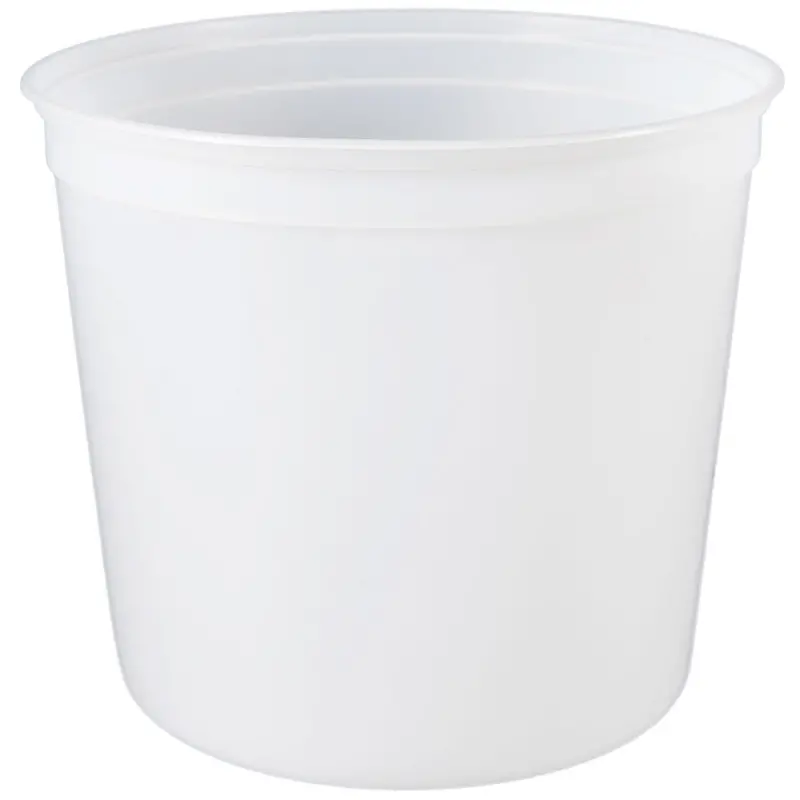 64 oz Natural Polypropylene (PP) Freezer-Safe Tub – L603