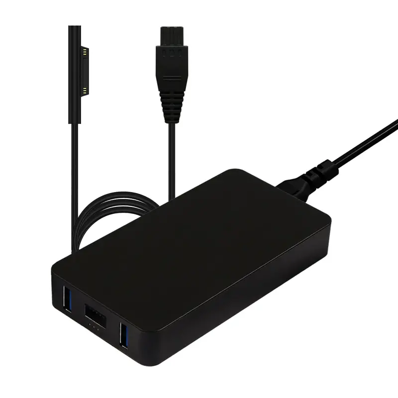 65W Compact Surface Charger for Surface Pro, Laptop, and Go – Dual Quick Charge USB Ports