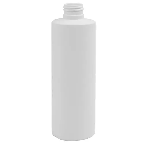 8oz White HDPE Cylindrical Bottle – 24-410 Thread Finish