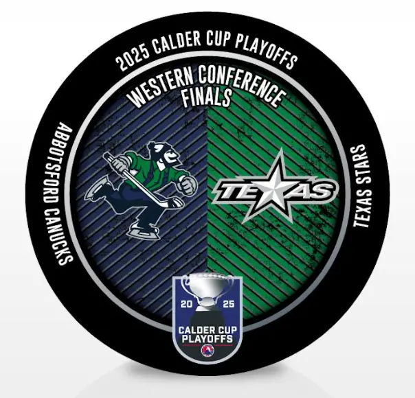 Abbotsford Canucks vs Texas Stars 2025 Western Conference Finals Dueling Puck