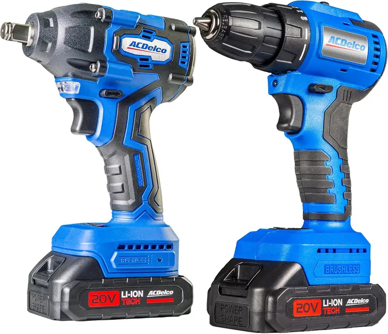 ACDelco ARI20132-K1 20V Brushless Drill and Impact Driver Combo Kit with 2 Batteries & Charger
