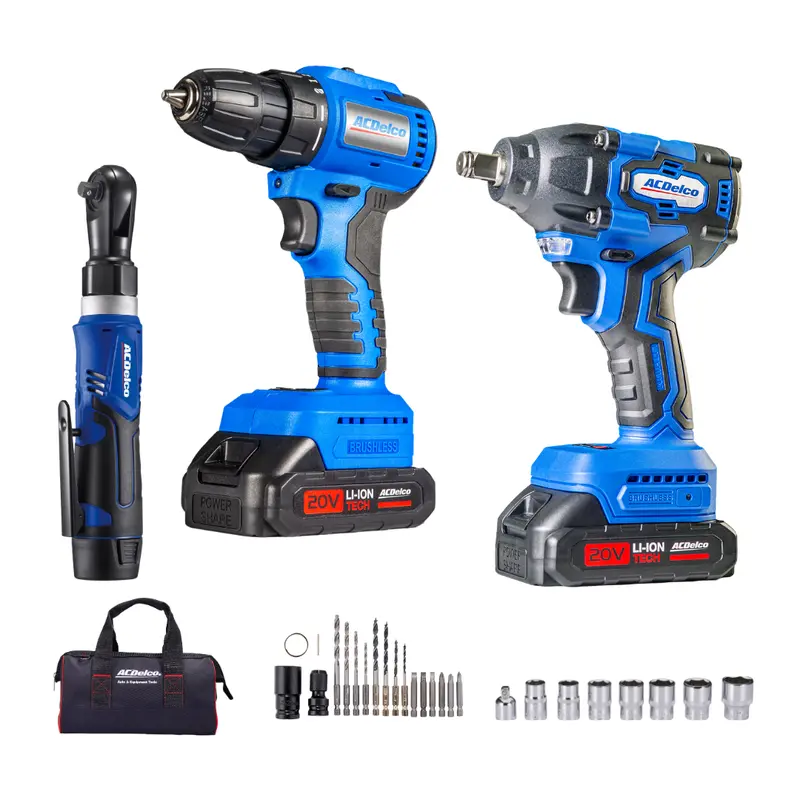 ACDelco ARI20132-K2 Combo Kit – 20V 1/2″ Impact Wrench + 12V 3/8″ Ratchet Wrench