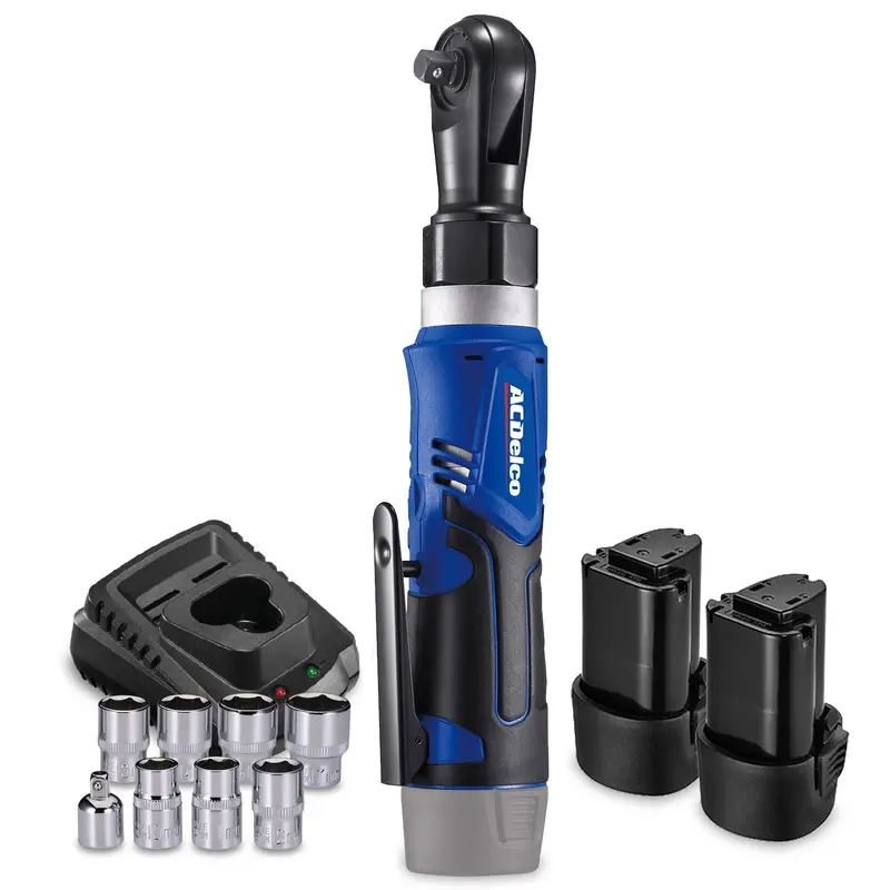 ACDelco G12 12V 3/8″ Ratchet Wrench – 45 ft-lbs Torque Kit with Two Batteries (ARW1209-P2)