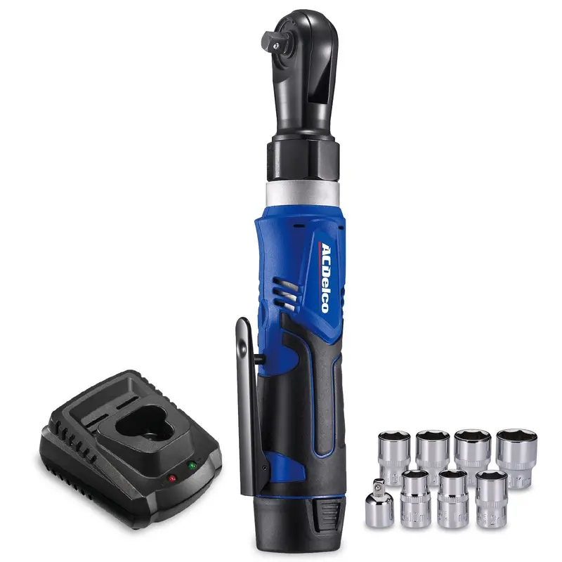 ACDelco G12 12V 3/8″ Ratchet Wrench – 45 ft-lbs Torque Tool Kit (ARW1209P)