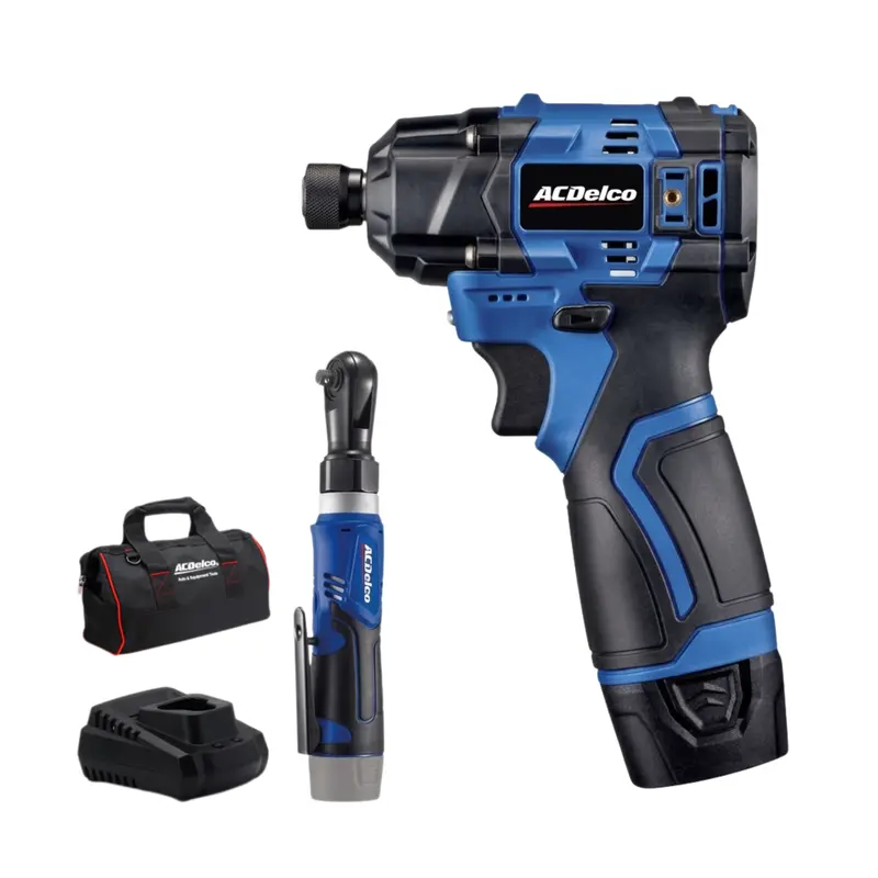 ACDelco G12 12V Cordless Brushless Combo Kit: Impact Driver + 3/8″ Ratchet Set (ARI12185-K1)