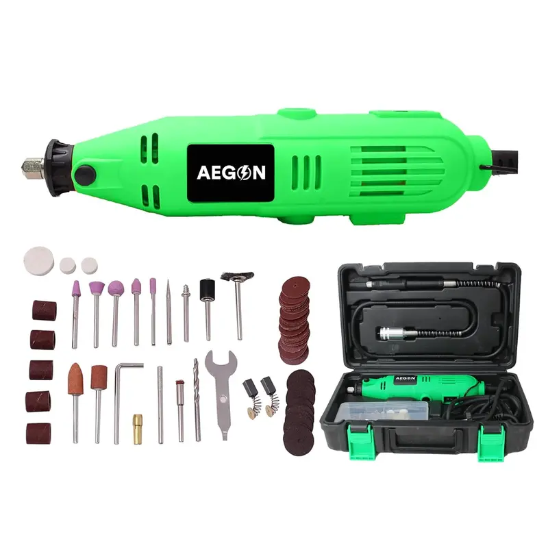 AEGON AG-DG130 130W Mini Rotary Die Grinder Kit – 52-Piece Flexible Shaft System for Carving, Polishing & Engraving