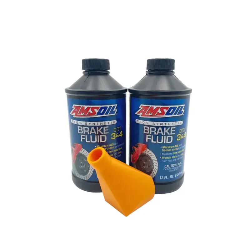 Amsoil Synthetic DOT 3/4 Brake Fluid – 24 fl. oz. Premium Fluid with Dedicated Funnel
