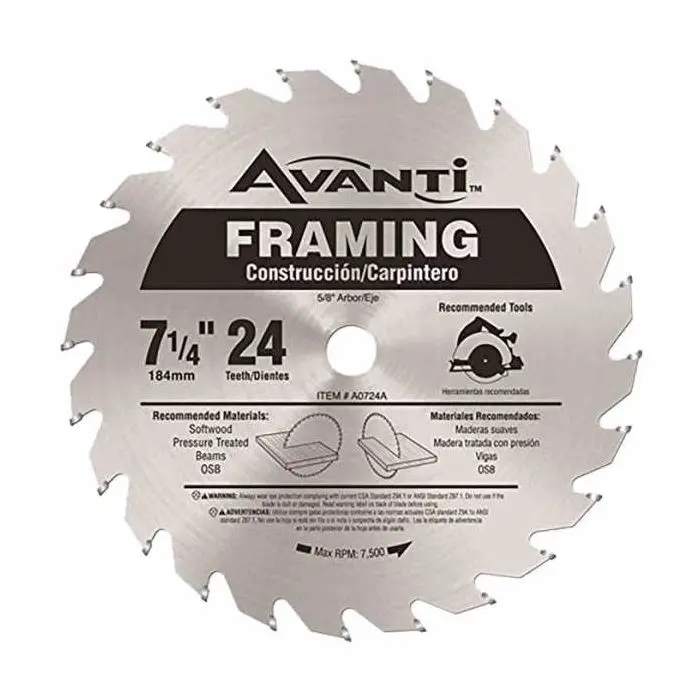 Avanti A0724A 7-1/4″ Circular Saw Blade – 24-Tooth Carbide-Tipped