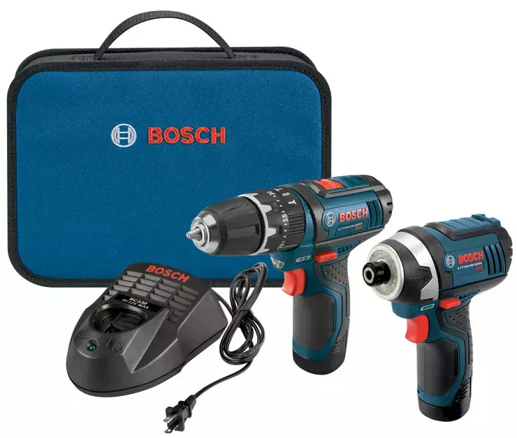 BOSCH CLPK241-120 12V Max 2-Tool Hammer Drill Combo – PS130 Hammer Drill + PS41 Impact Driver w/ Dual 2.0 Ah Batteries