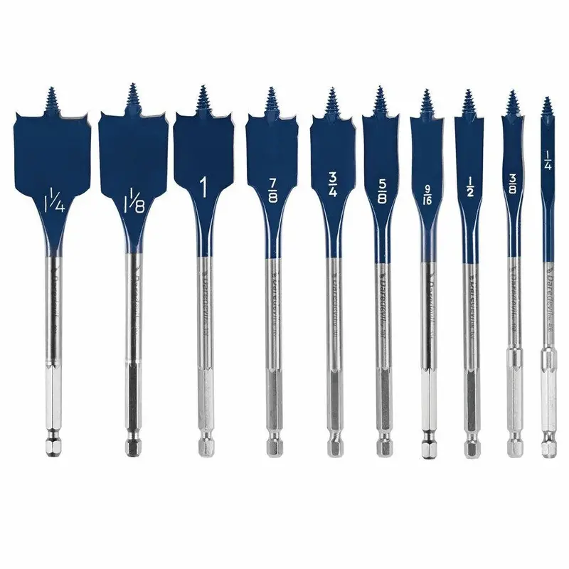 BOSCH DSB5010 Daredevil 10-Piece Spade Bit Set – Full Cone Threading & Spurred Tips