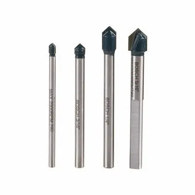 BOSCH Glass & Tile Drill Bit Set — 4-Piece Precision-Cut Carbide Bits