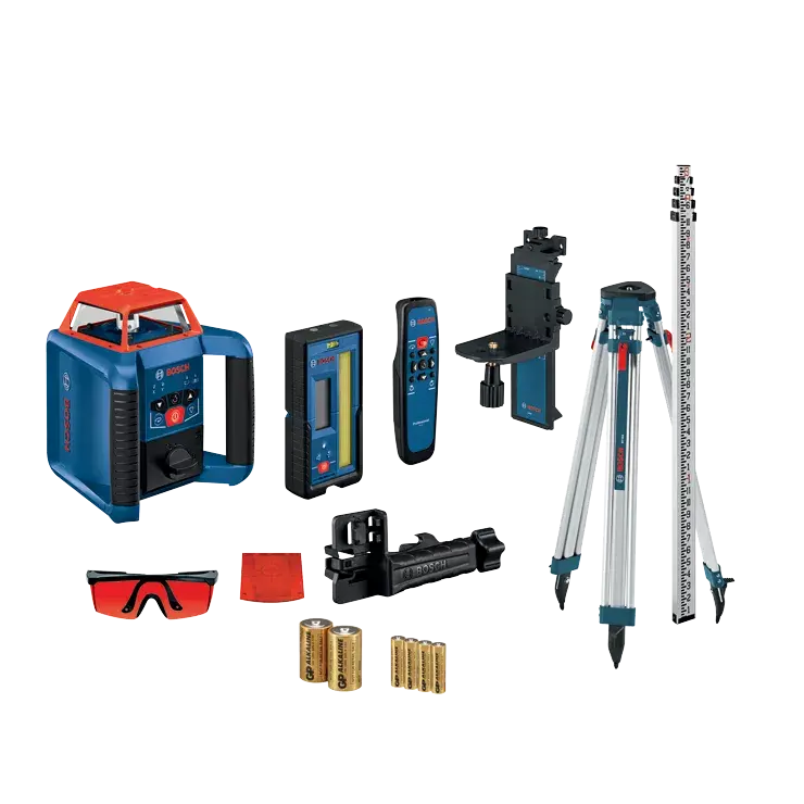 BOSCH REVOLVE2000 Self-Leveling Rotary Laser – Horizontal & Vertical Alignment Kit