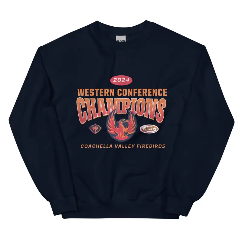 Coachella Valley Firebirds 2024 Western Conference Champions Heavyweight Crewneck Sweatshirt