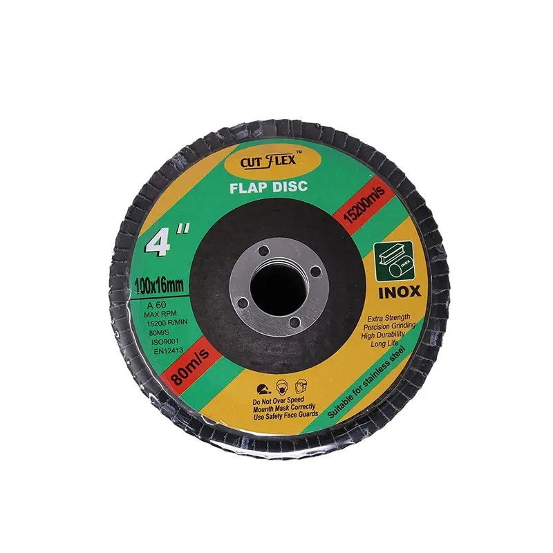 CUTFLAX 4″ (100mm) 80-Grit Flap Disc Pack – High-Speed Grinding Wheel, 15,200 RPM Rated