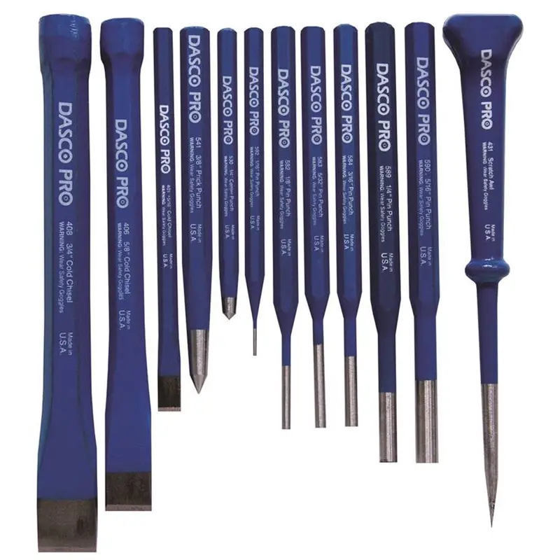 Dasco Pro 12-Piece Punch & Chisel Set – Professional-Grade Striking and Piercing Kit