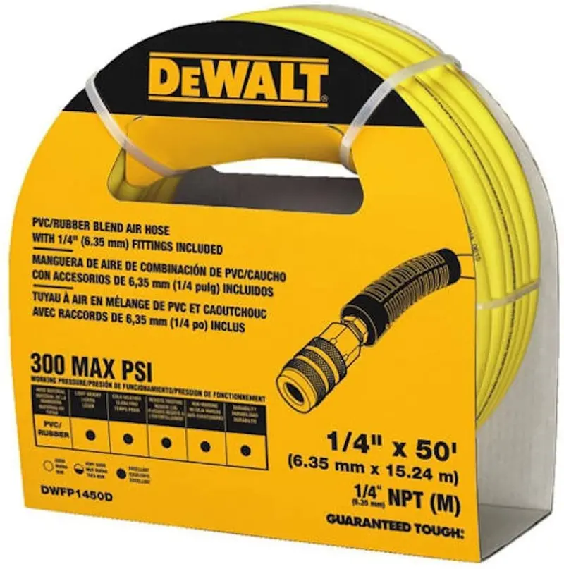 DEWALT 1/4″ x 50′ Premium Hybrid Polymer Air Hose (DWFP1450D)