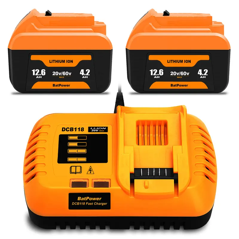 DEWALT 20V/60V 12.6Ah Dual-Voltage Battery & Charger Kit – DCB612/DCB609-Compatible Power Solution