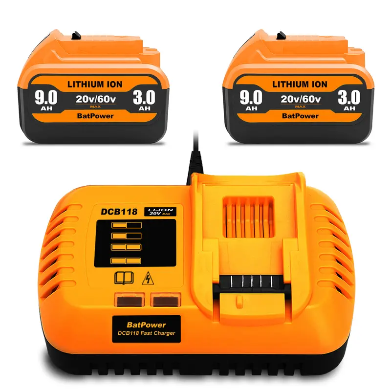 DEWALT 20V/60V 9.0Ah Battery & Charger Combo – DCB118X1/DCB606/DCB609-Compatible Dual-Voltage Kit