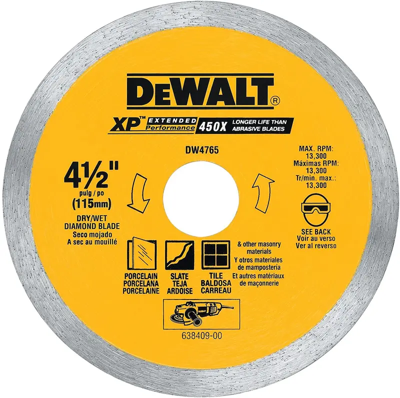 DEWALT 4.5-Inch Diamond Blade for Porcelain Tile Cutting