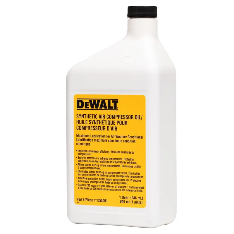DEWALT D55001 Synthetic Compressor Oil – 1 Quart Bottle