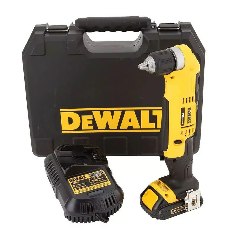 DEWALT DCD740C1 — 20V MAX Compact 3/8″ Right-Angle Drill Driver Kit (1.5 Ah Battery)