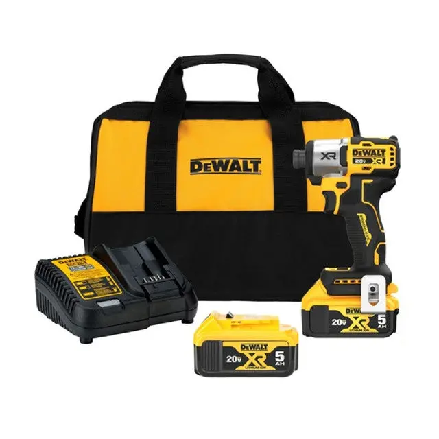 DEWALT DCF845P2: 20V MAX XR 3-Speed 1/4″ Impact Driver Kit with Two 5.0 Ah Batteries