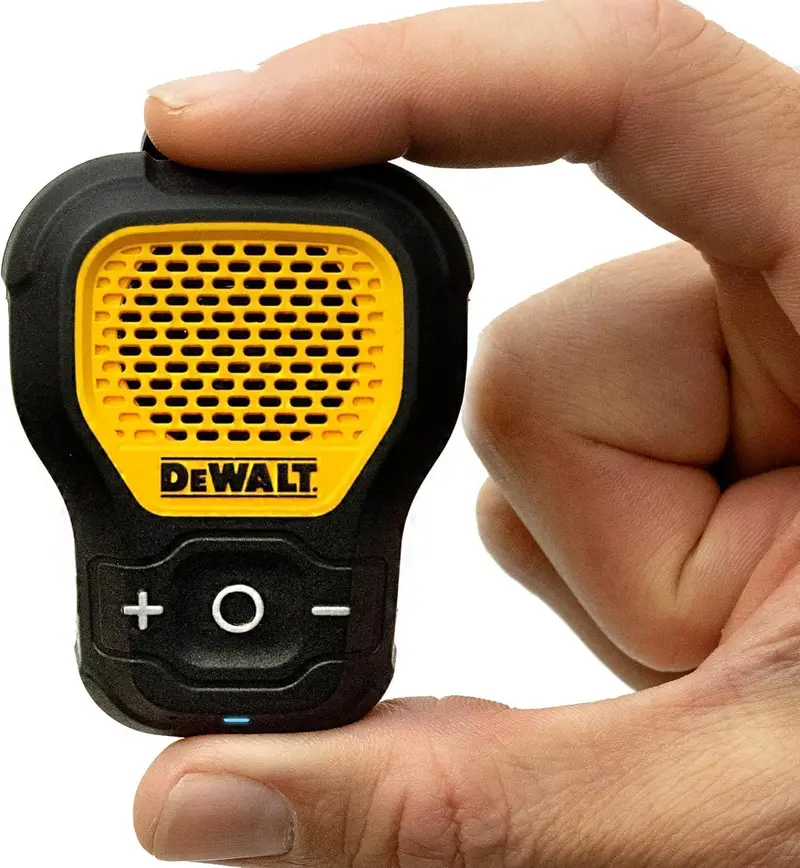DEWALT Jobsite Pro Wearable Speaker — Hands-Free Bluetooth Audio Device