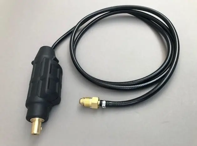 Dinse 35 (1/2″) Adapter – 6′ Gas Hose + 5/8″-18 RH Gas Fitting for 9 & 17 Series Torches