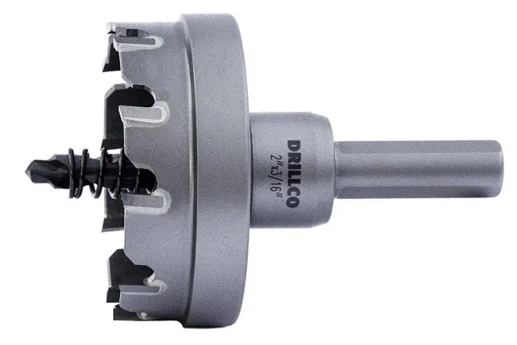 Drillco Carbide-Tipped Hole Cutter – 2-1/2″ Diameter, 3/16″ Depth