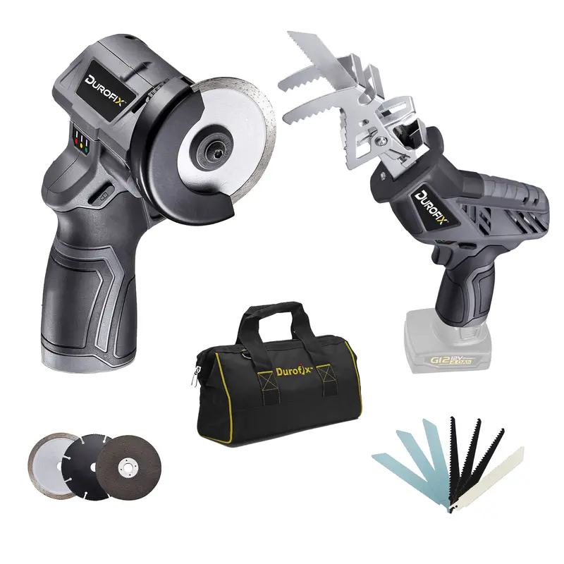 Durofix G12 12V Reciprocating Saw & 3″ Cut-Off Tool Kit – Includes Battery and Charger
