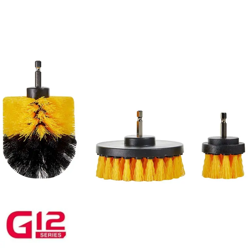 Durofix G12 3-Piece Power Drill Brush Set for Heavy-Duty Surface Cleaning