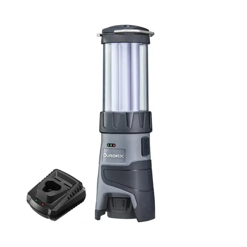 Durofix RL1242P G12 12V Rechargeable LED Lantern: 400LM, 3 Modes, USB Power Bank, Includes 2.0Ah Battery & Charger